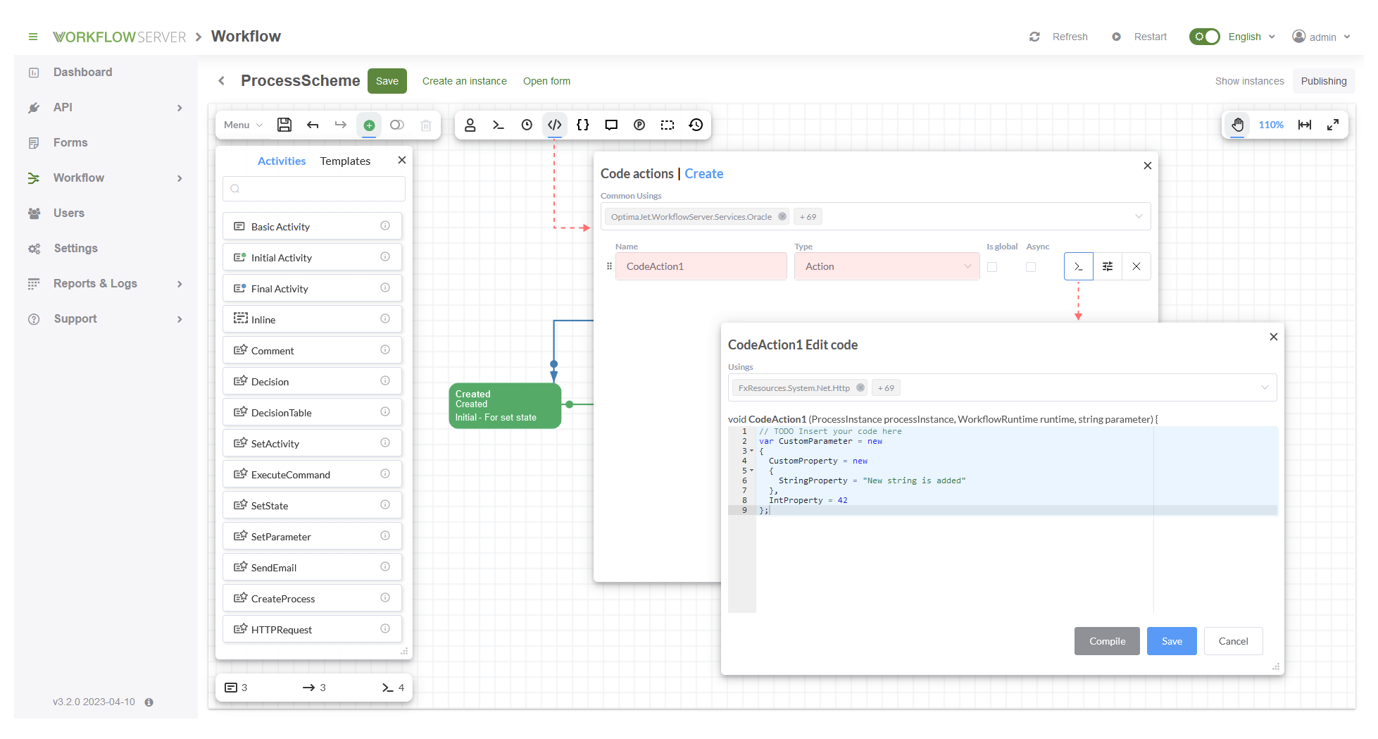 wfs code actions
