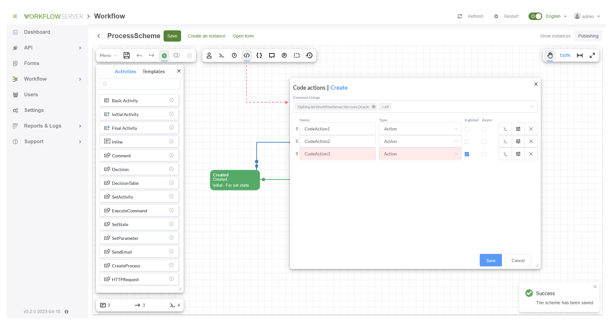 wfs code actions